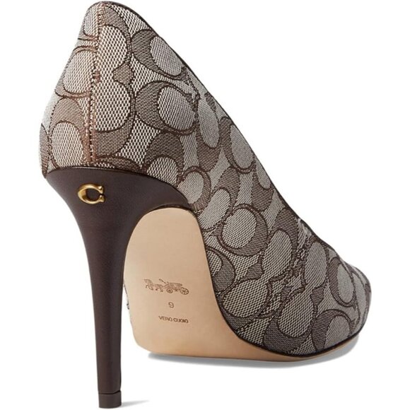 Coach Women’s Skyler Jacquard Pump Oak/Maple Size 8.5 NIB - Picture 3 of 5